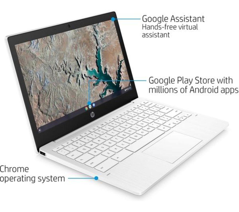 HP 11a-na0000sa 11.6" Refurbished Chromebook - MediaTek MT8183, 64 GB eMMC, White (Very Good Condition) image number 3 of 11