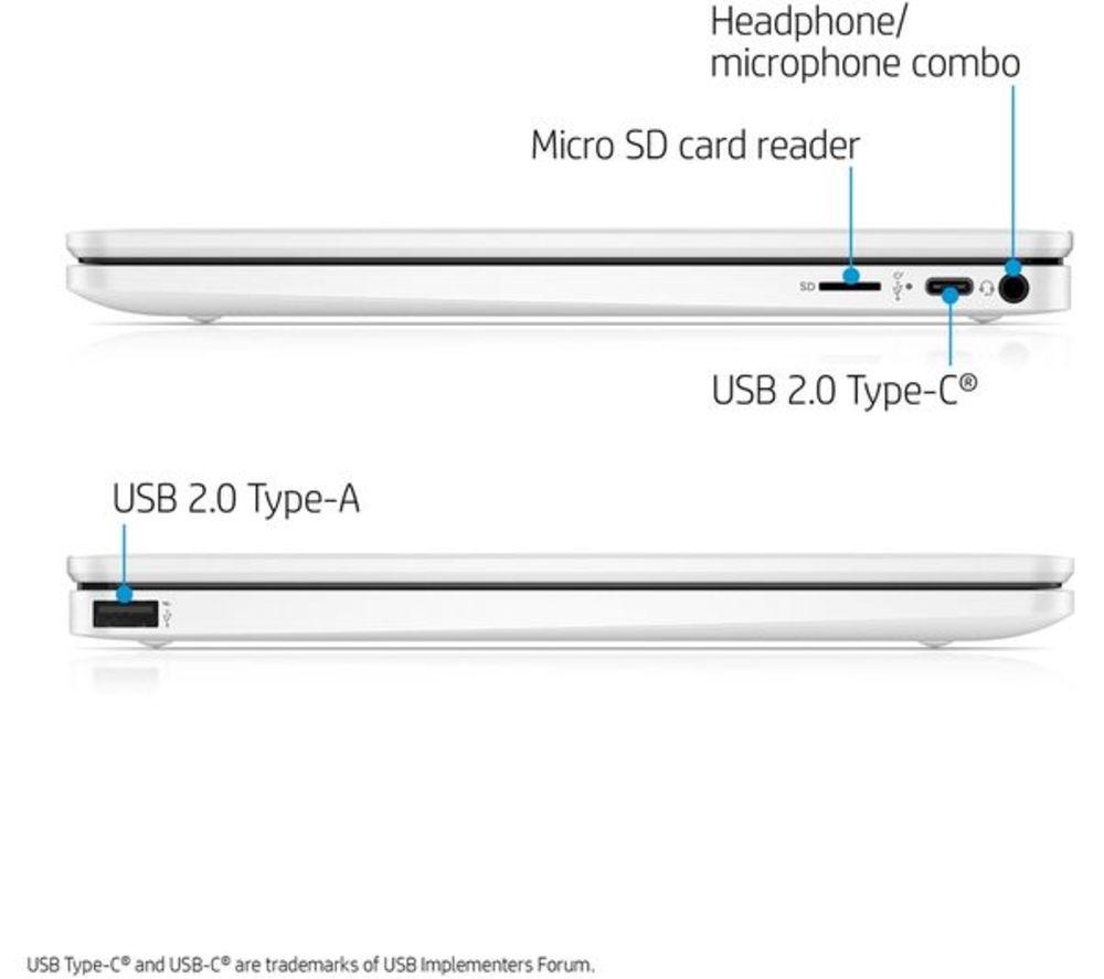 HP 11a-na0000sa 11.6" Refurbished Chromebook - MediaTek MT8183, 64 GB eMMC, White (Very Good Condition) image number 4 of 11
