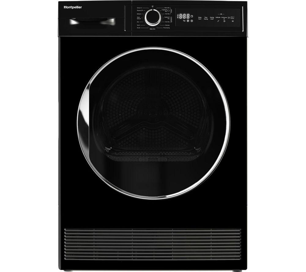 MONTPELLIER MTDC8SDW 8 kg Condenser Tumble Dryer – Black, Black
