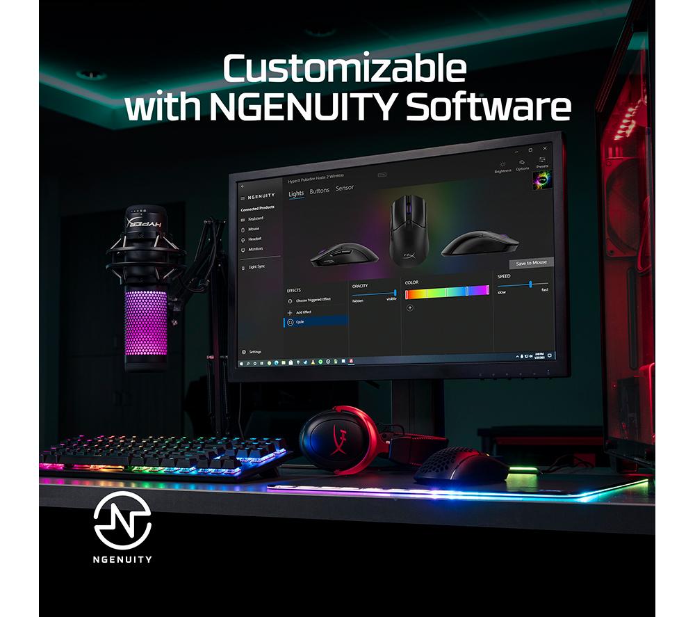 HYPERX Pulsefire Haste 2 RGB Wireless Optical Gaming Mouse image number 10 of 19