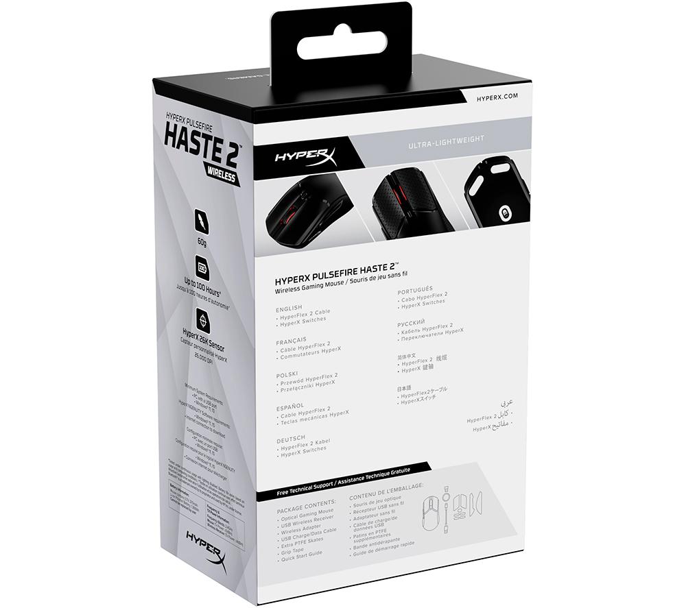 HYPERX Pulsefire Haste 2 RGB Wireless Optical Gaming Mouse image number 19 of 19