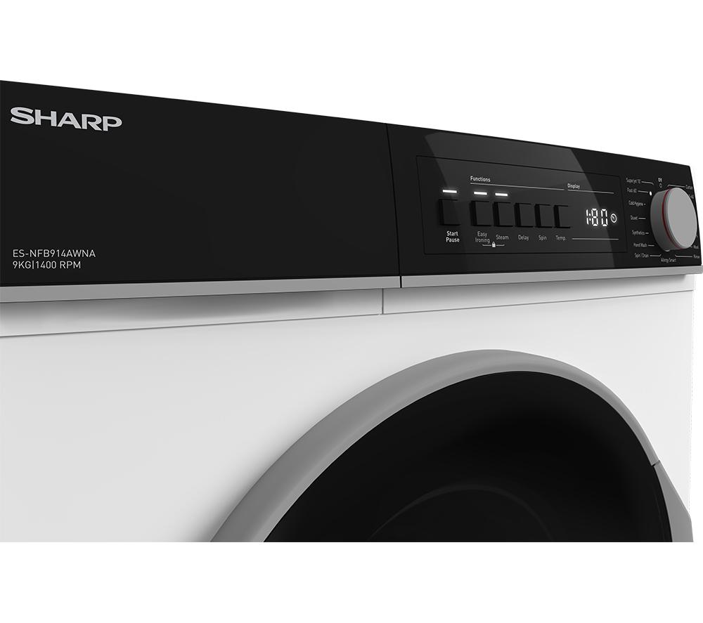 SHARP ES-NFB914AWNA-EN 9 kg 1400 Spin Washing Machine - White image number 10 of 12