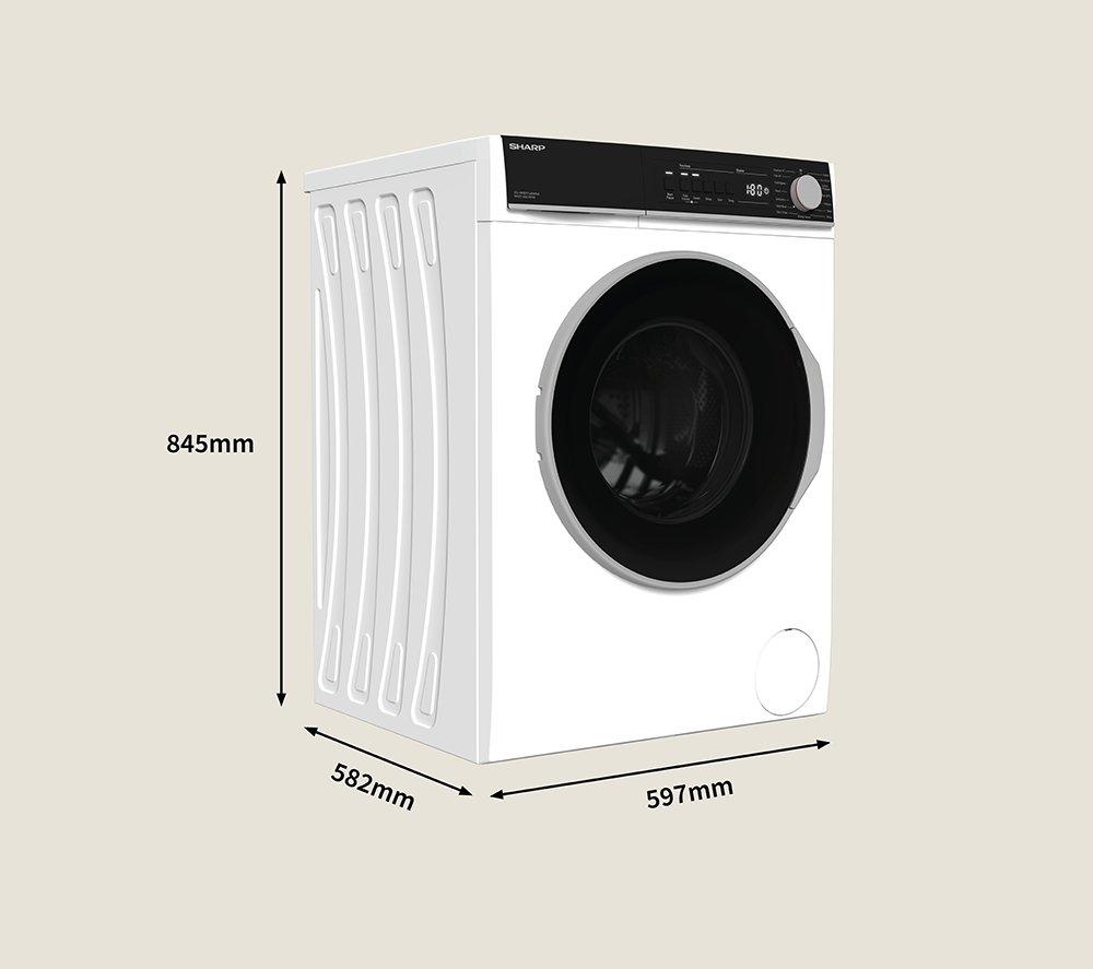SHARP ES-NFB914AWNA-EN 9 kg 1400 Spin Washing Machine - White image number 11 of 12