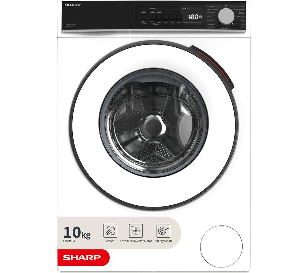 SHARP ES-NFB014DWNA-EN 10 kg 1330 Spin Washing Machine - White White