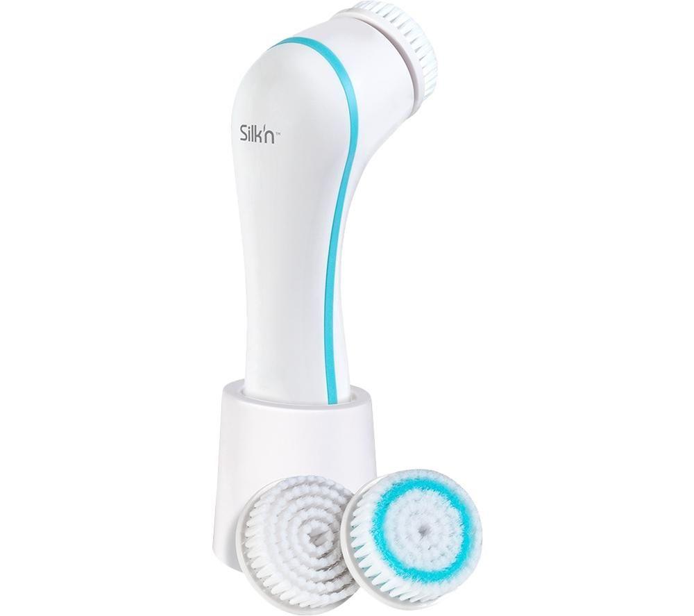 SILKN Pure Facial Cleansing Brush - White & Blue, White,Blue