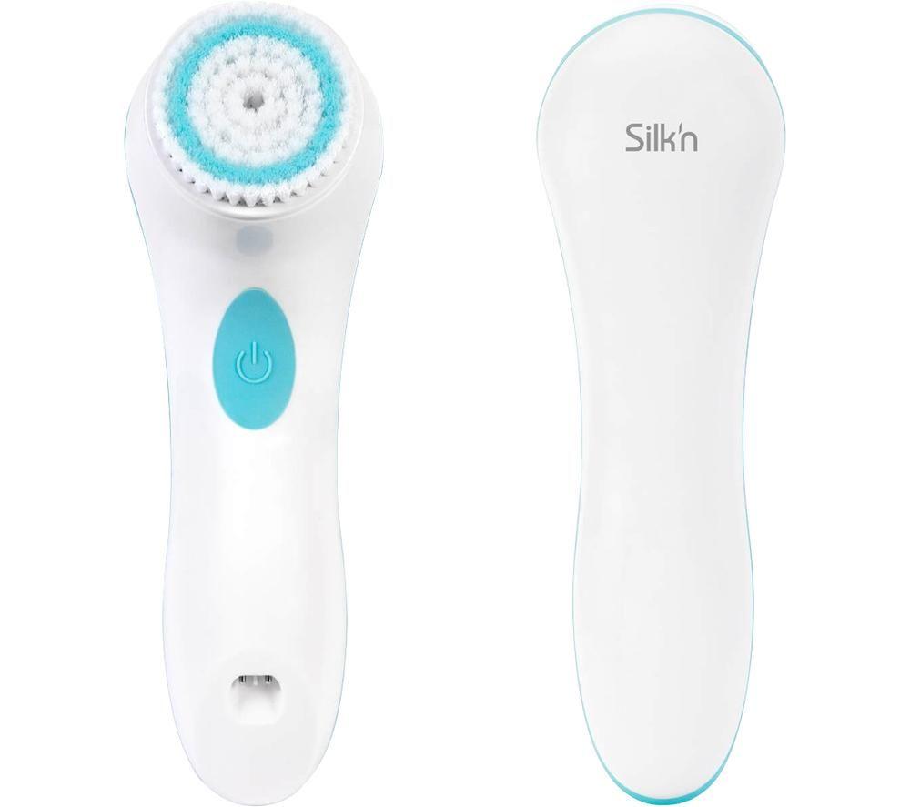SILK'N Pure Facial Cleansing Brush - White & Blue image number 3 of 12