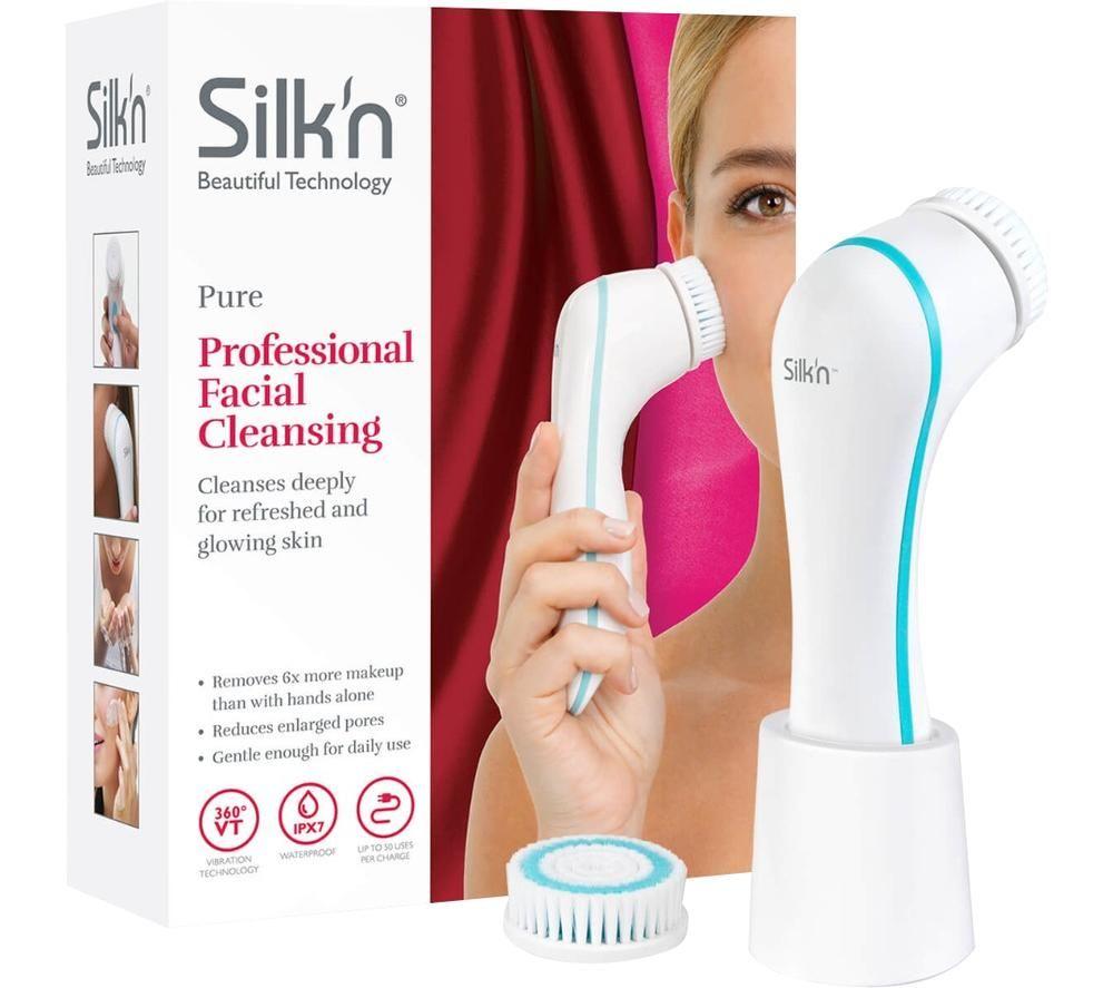SILK'N Pure Facial Cleansing Brush - White & Blue image number 5 of 12