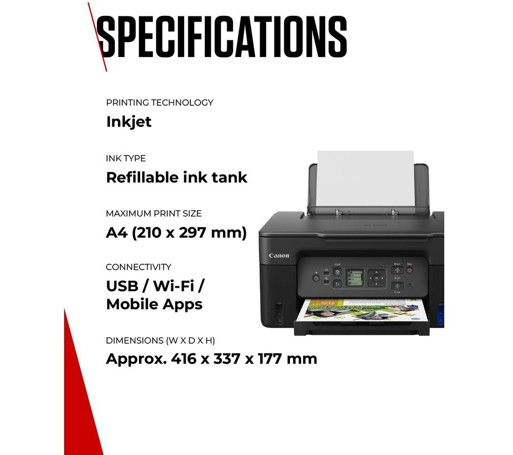 CANON PIXMA G3570 All-in-One Wireless Inkjet Printer image number 7 of 9