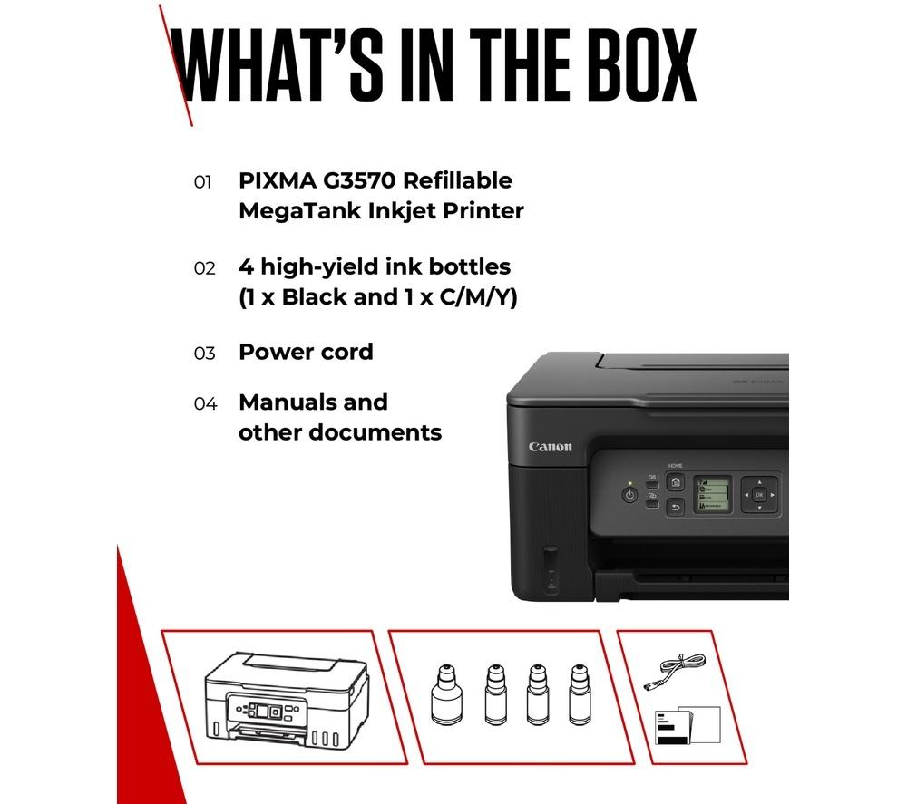 CANON PIXMA G3570 All-in-One Wireless Inkjet Printer image number 8 of 9