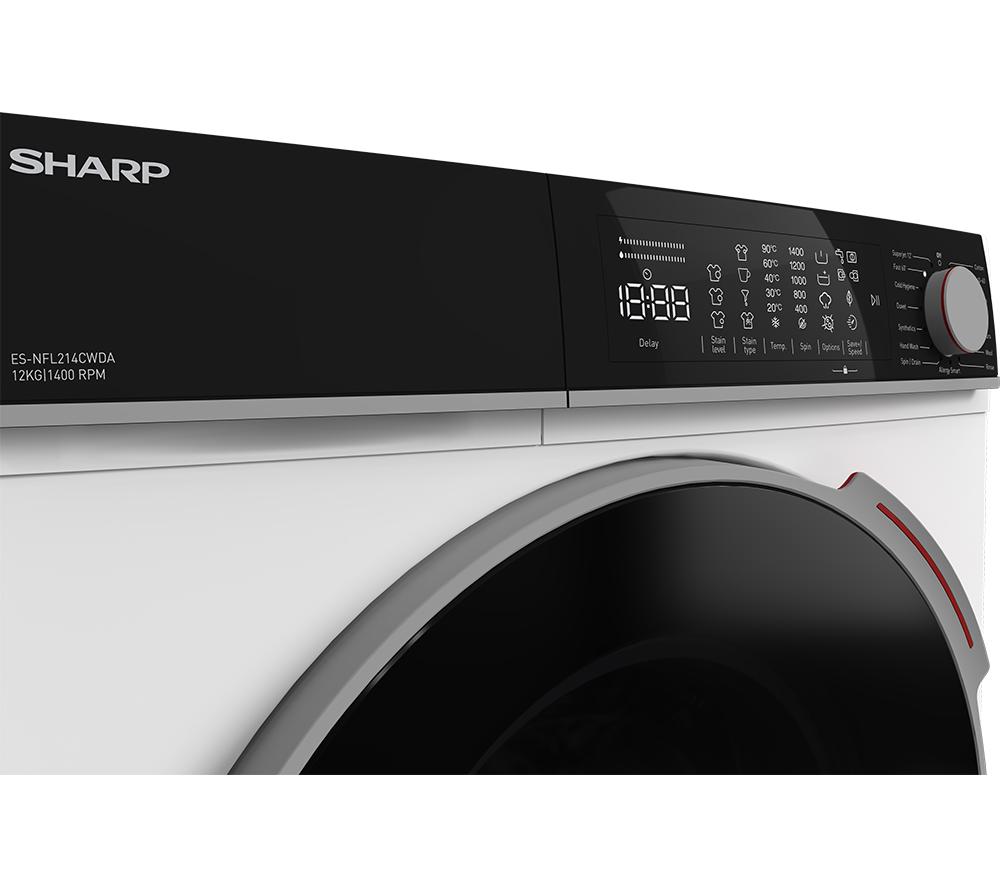 SHARP ES-NFL214CWDA-EN 12 kg 1400 Spin Washing Machine - White image number 15 of 16