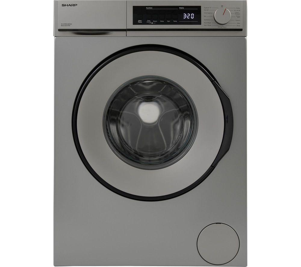 SHARP ES-NFB814BSNA-EN 8 kg 1330 rpm Washing Machine - Dark Silver, Silver/Grey