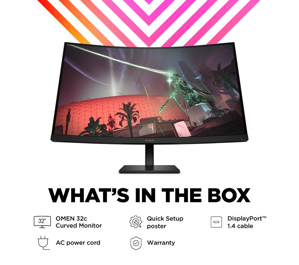 HP OMEN 32c Quad HD 32" Curved VA LCD Gaming Monitor - Black image number 10 of 18