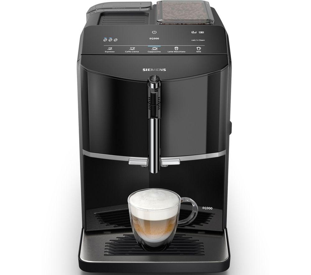 SIEMENS EQ300 Bean to Cup Fully Automatic Freestanding Coffee Machine - Piano Black, Black