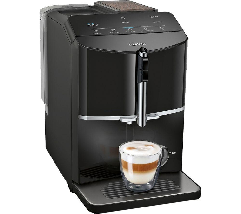 SIEMENS TF301G19 EQ300 Bean to Cup Fully Automatic Freestanding Coffee Machine - Piano Black image number 3 of 13