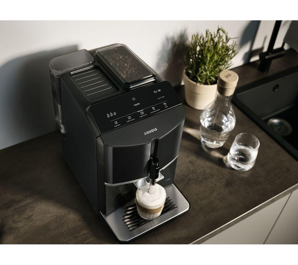 SIEMENS TF301G19 EQ300 Bean to Cup Fully Automatic Freestanding Coffee Machine - Piano Black image number 4 of 13