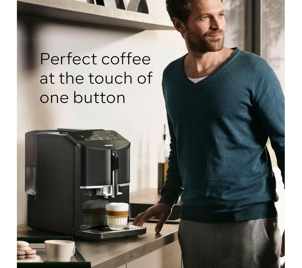 SIEMENS TF301G19 EQ300 Bean to Cup Fully Automatic Freestanding Coffee Machine - Piano Black image number 6 of 13