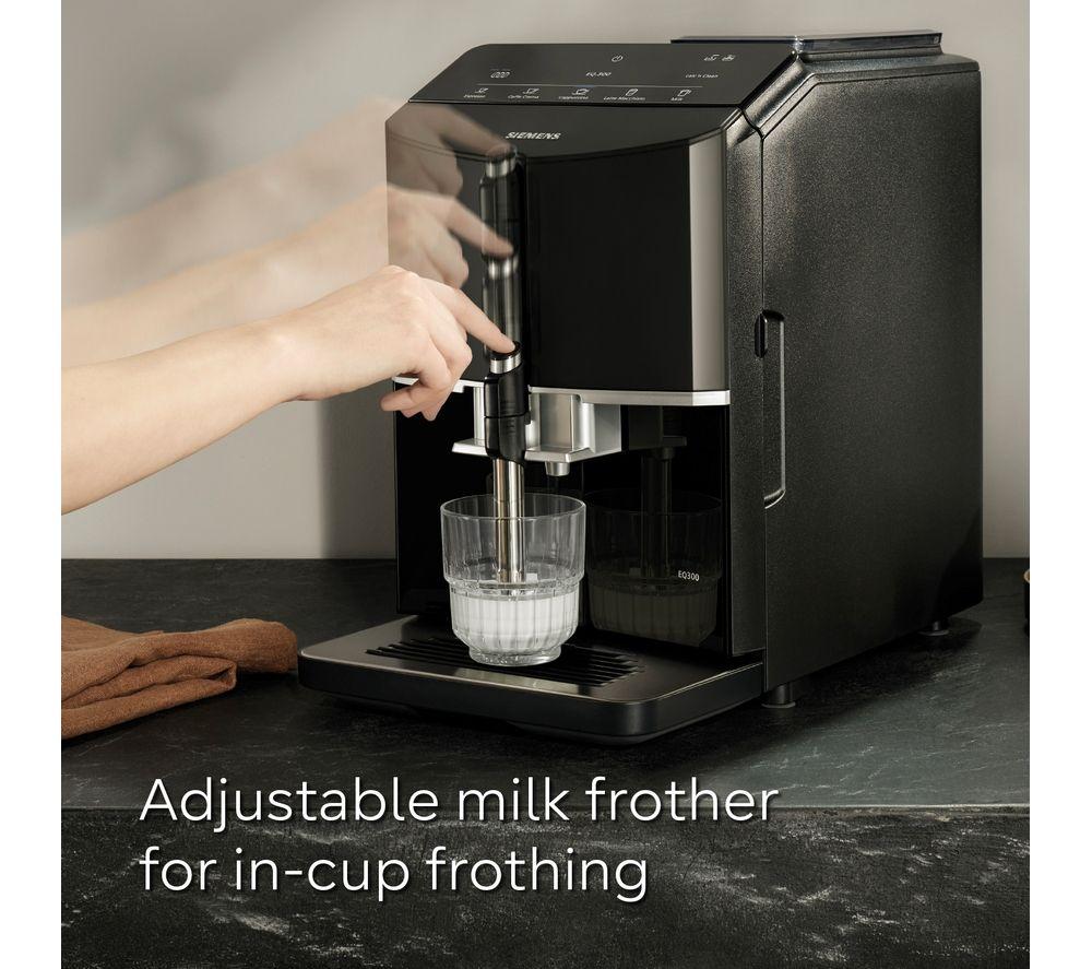 SIEMENS TF301G19 EQ300 Bean to Cup Fully Automatic Freestanding Coffee Machine - Piano Black image number 10 of 13