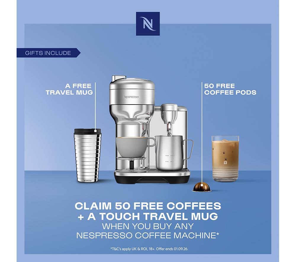 NESPRESSO by Sage Vertuo Creatista SVE850BSS4GUK1 Smart Coffee Machine - Brushed Stainless Steel image number 3 of 11