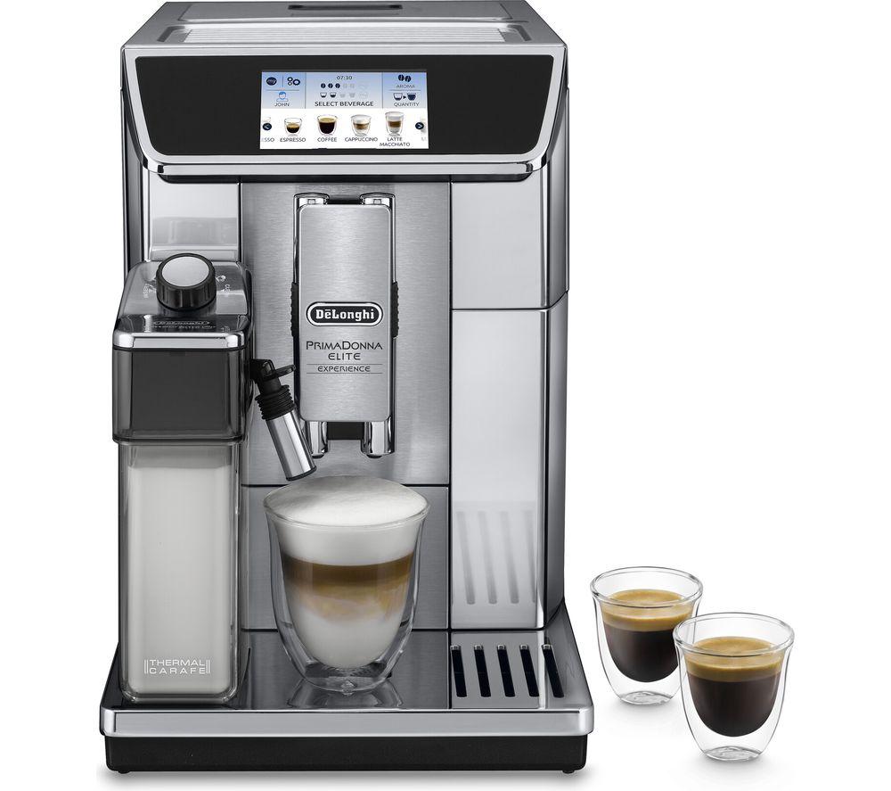 DELONGHI Primadonna Elite Experience ECAM650.85.MS Smart Bean to Cup Coffee Machine - Silver, Silver