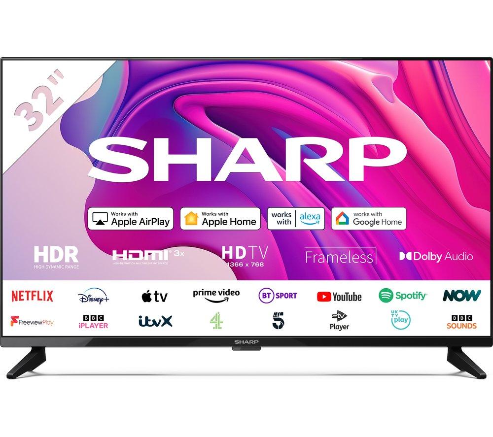 32 SHARP 1T-C32FD7KF1FB  Smart HD Ready HDR LED TV, Black