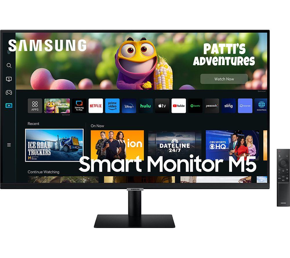 SAMSUNG M5 Series 27-Inch FHD 1080p Smart Monitor & Streaming TV  (Tuner-Free), Netflix, HBO, Prime Video, & More, Apple Airplay, Bluetooth,  Built-in