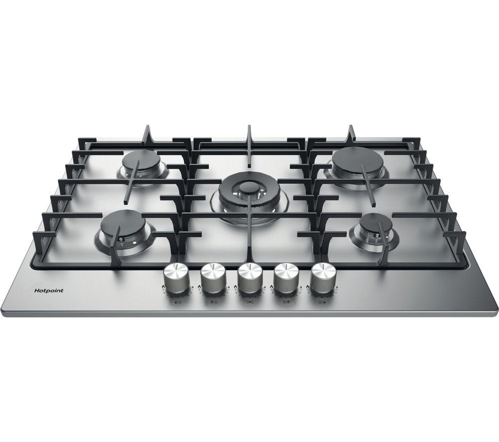 HOTPOINT PPH 75G DF IX UK 73 cm Gas Hob - Stainless Steel, Stainless Steel