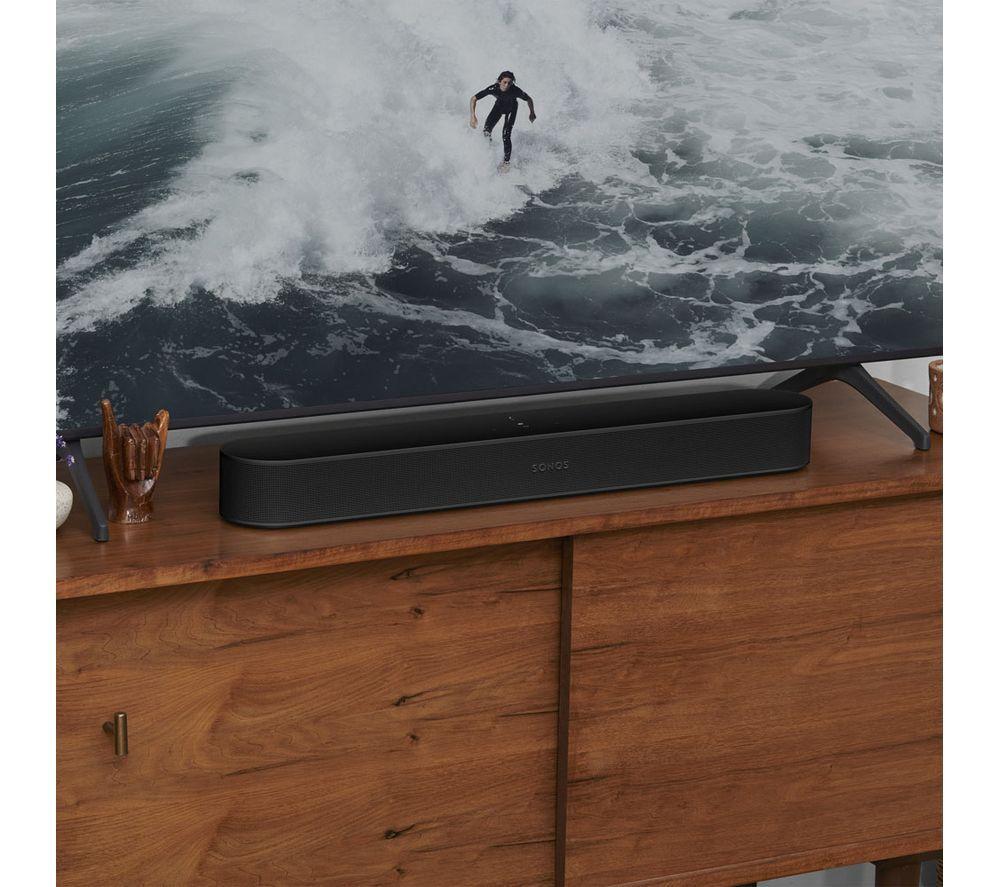SONOS Beam (Gen 2) Compact Sound Bar & SUB Mini Wireless Subwoofer Bundle - Black image number 4 of 11