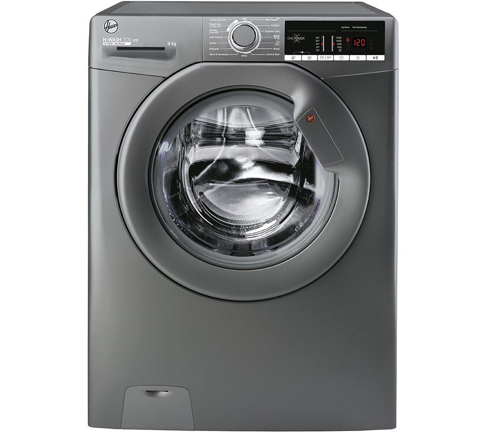HOOVER H-Wash 300 H3W 49TAGG4/1-80 NFC 9 kg 1400 Spin Washing Machine - Graphite, Silver/Grey