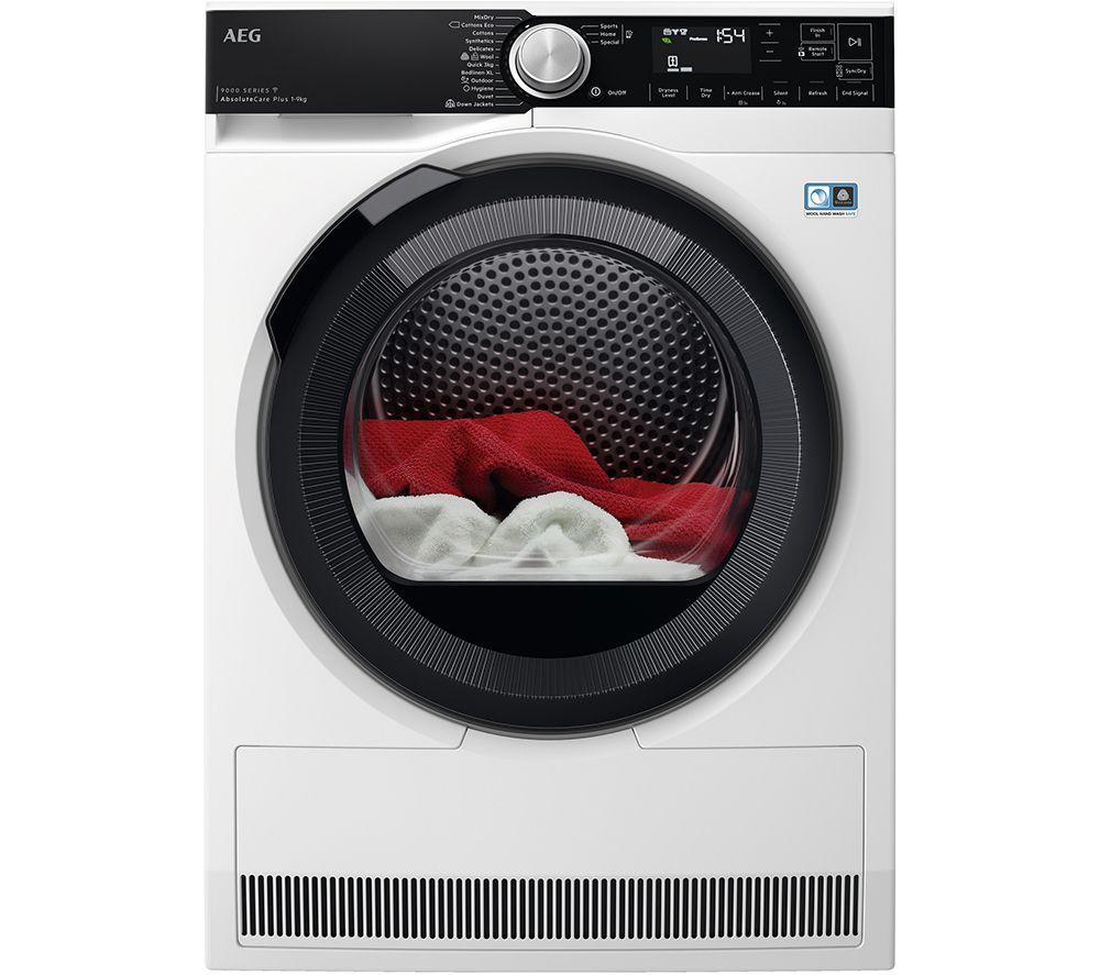 AEG 9000 AbsoluteCare TR959M6BC WiFi-enabled 9 kg Heat Pump Tumble Dryer - White, White