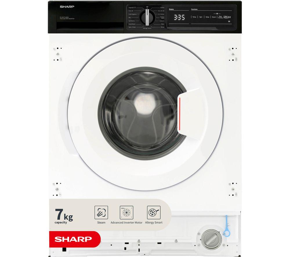 SHARP  ES-NIH714BWA-EN Integrated 7 kg 1400 Spin Washing Machine - White, White