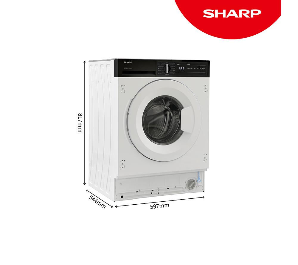 SHARP  ES-NIH714BWA-EN Integrated 7 kg 1400 Spin Washing Machine - White image number 2 of 12