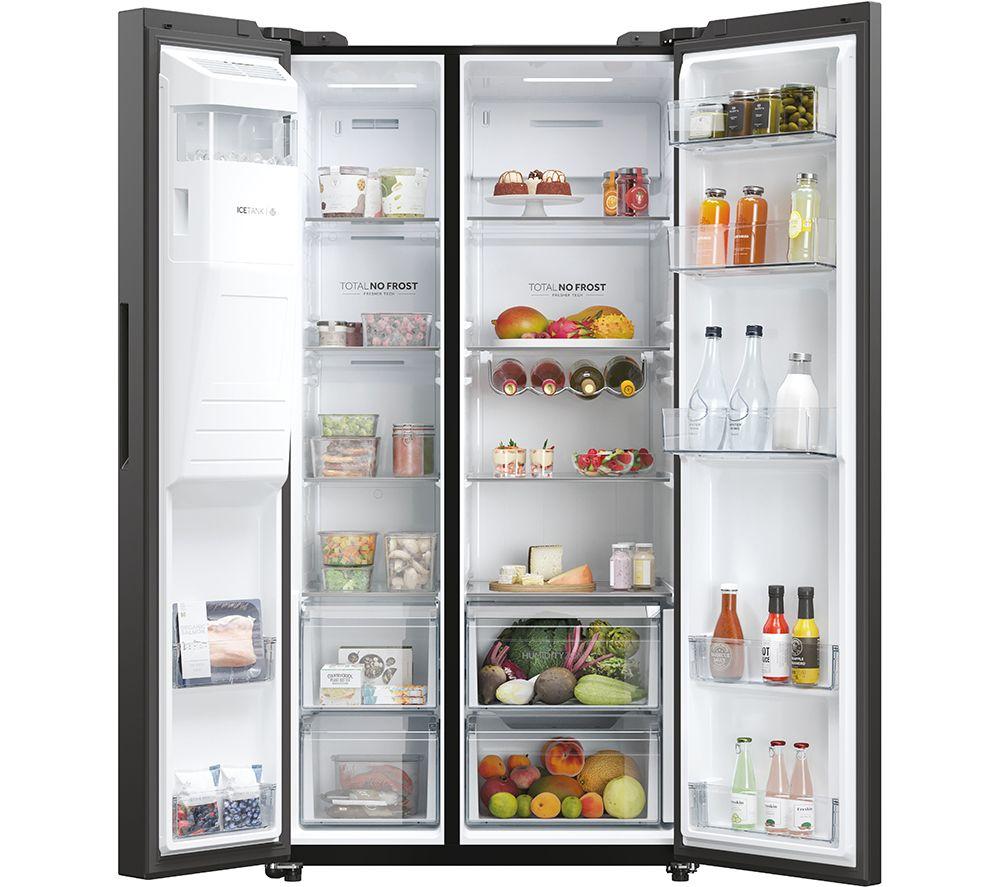 HAIER HSW59F18EIPT American-Style Smart Fridge Freezer - Slate Black image number 3 of 18