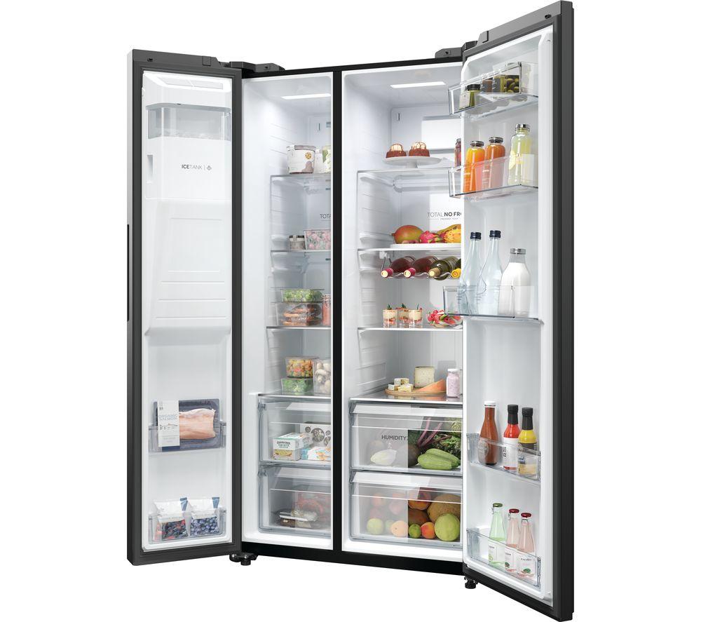 HAIER HSW59F18EIPT American-Style Smart Fridge Freezer - Slate Black image number 8 of 18