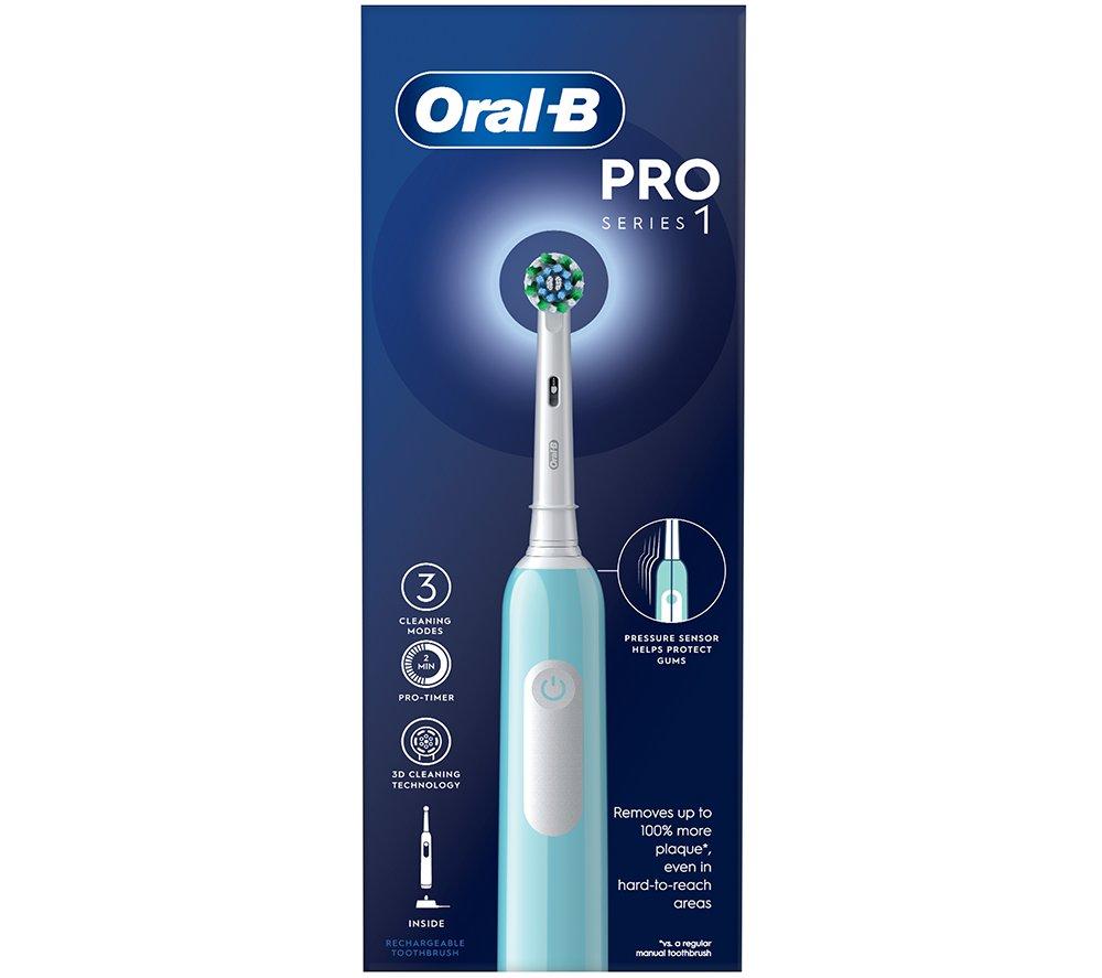 ORAL B Pro 1 Cross Action Electric Toothbrush - Blue, Blue