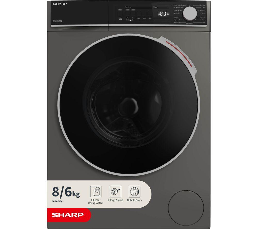 SHARP ES-NDB814CAA-EN 8 kg Washer Dryer - Dark Inox, Silver/Grey