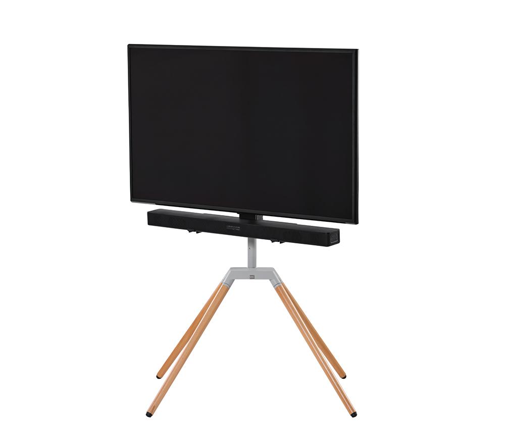 ONE FOR ALL WM7476 845 mm Quadpod TV Stand for 32-70" TVs - Oak & Silver Grey image number 3 of 7
