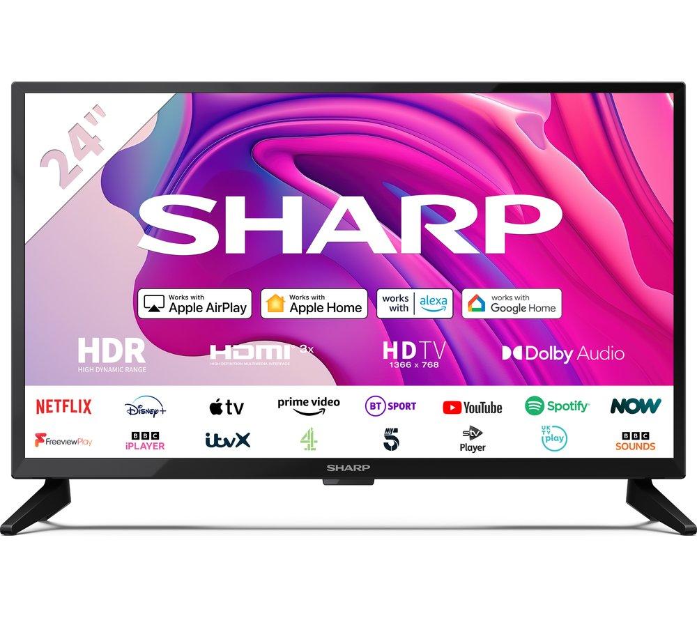 24 SHARP 1T-C24FD7KF1FB  Smart HD Ready HDR LED TV, Black