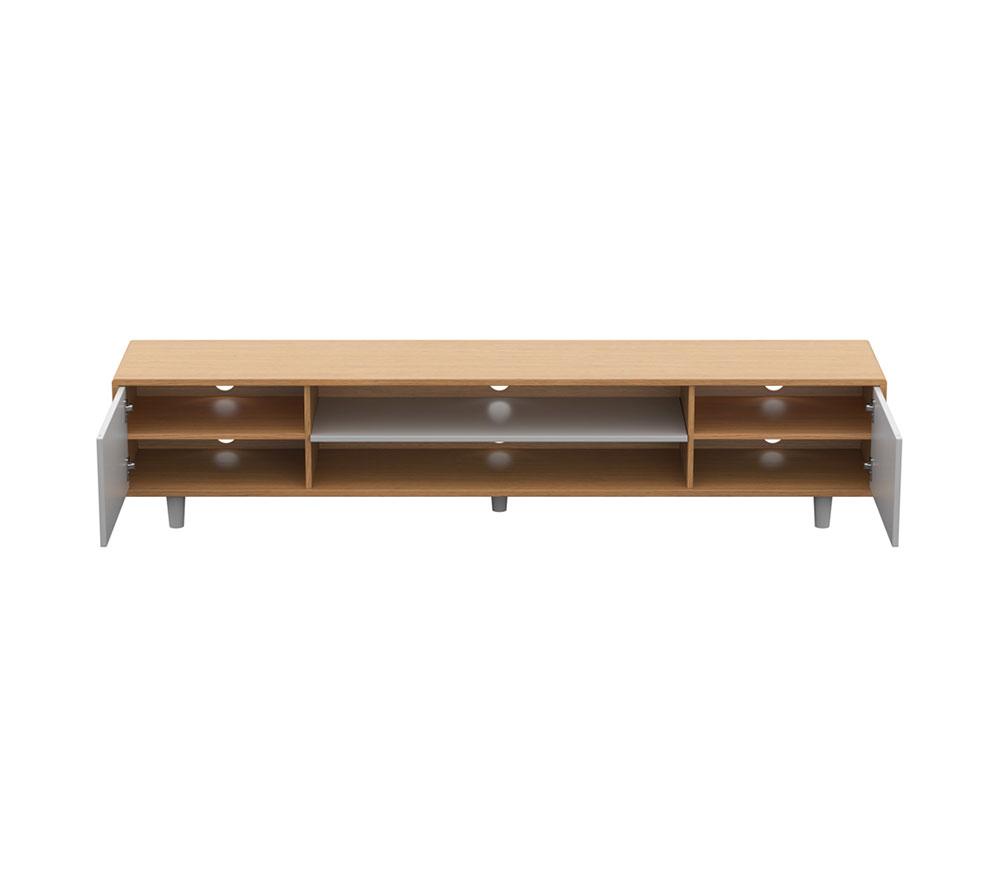 AVF Harbour FS2000HARLWG 2000 mm TV Stand for up to 95" TVs - Light Wood & White image number 3 of 9
