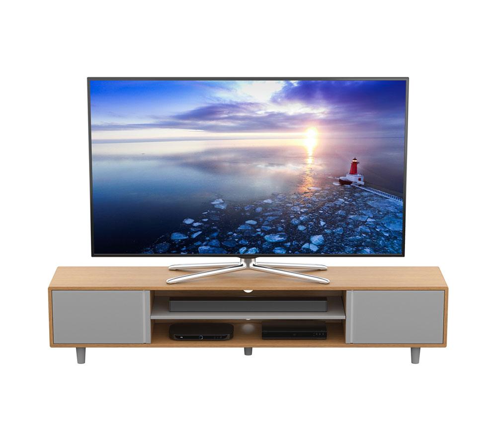 AVF Harbour FS2000HARLWG 2000 mm TV Stand for up to 95" TVs - Light Wood & White image number 4 of 9