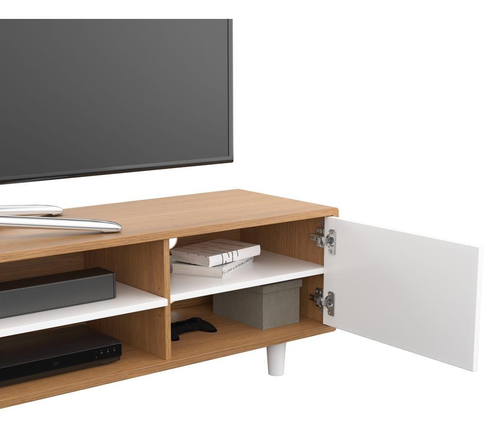 AVF Harbour FS2000HARLWW 2000 mm TV Stand for up to 95" TVs - Light Wood & White image number 5 of 7