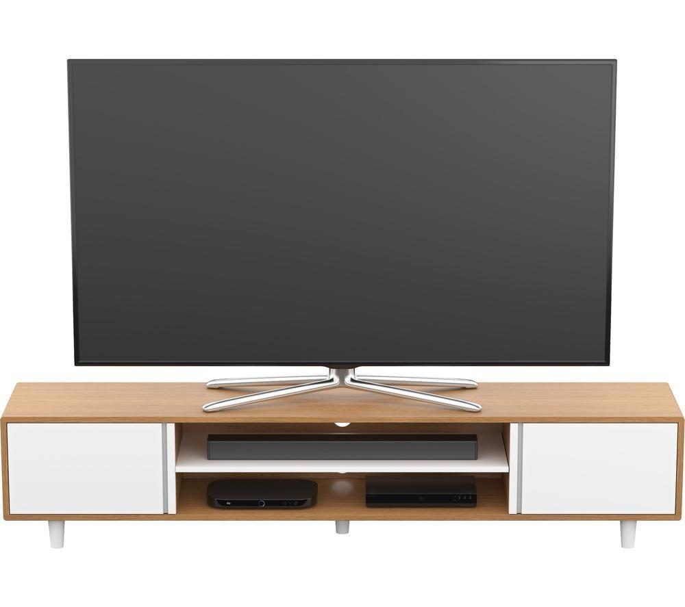 AVF Harbour FS2000HARLWW 2000 mm TV Stand for up to 95" TVs - Light Wood & White image number 6 of 7
