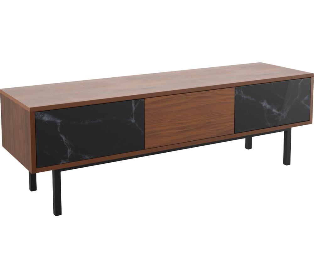 AVF Skyline FS1400SKYW 1400 mm TV Stand for up to 65" TVs - Walnut & Black Marble image number 2 of 10