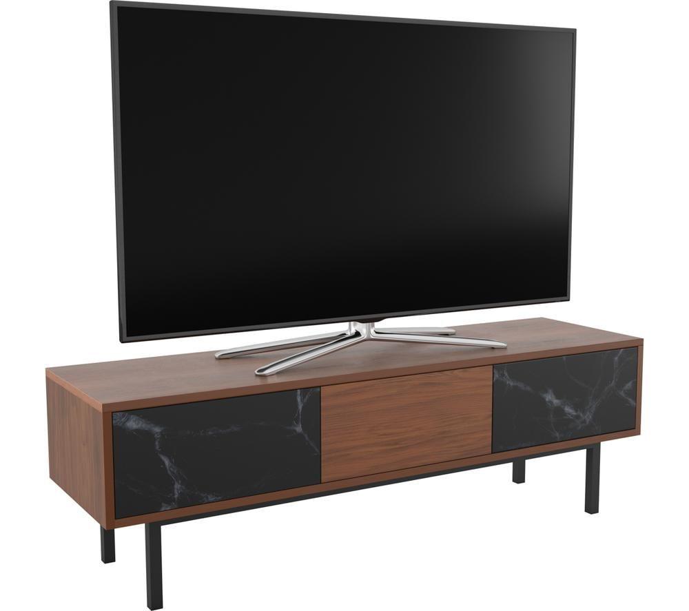 AVF Skyline FS1400SKYW 1400 mm TV Stand for up to 65" TVs - Walnut & Black Marble image number 6 of 10