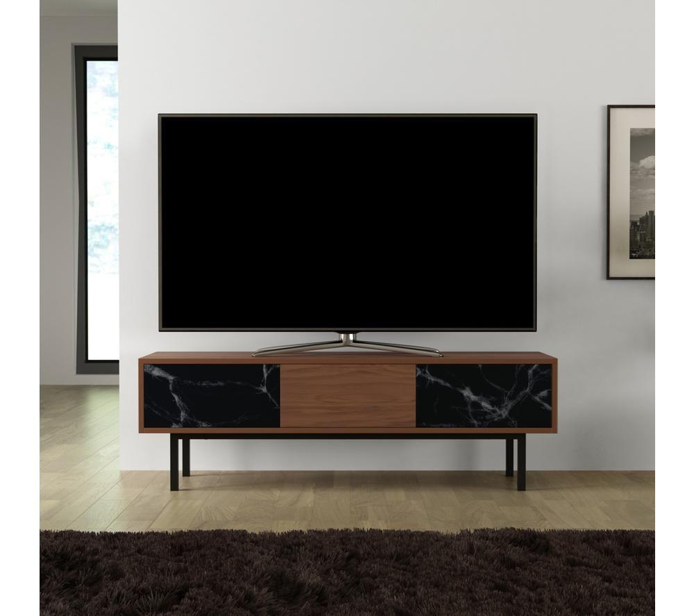 AVF Skyline FS1400SKYW 1400 mm TV Stand for up to 65" TVs - Walnut & Black Marble image number 9 of 10