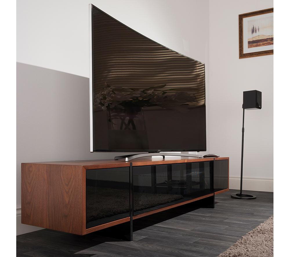 AVF Skyline FS1400SKYW 1400 mm TV Stand for up to 65" TVs - Walnut & Black Marble image number 10 of 10