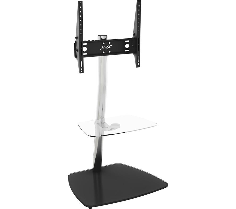AVF Iseo FSL600ISBC Pedestal TV Stand with Bracket - Black Glass & Chrome, Silver/Grey,Black