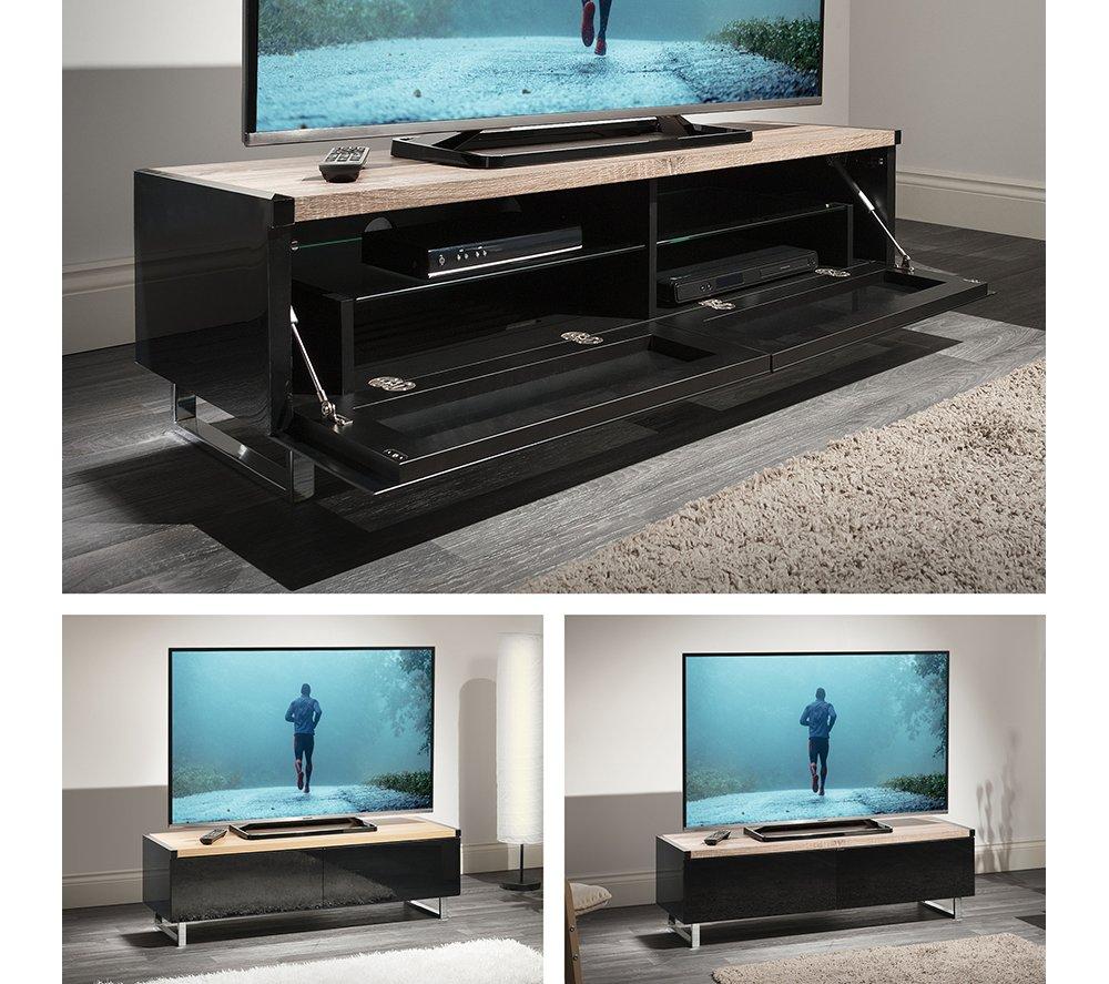 AVF Panorama PM120LOGO 1200 mm Reversible Top TV Stand for up to 60&rdquo; TVs - Light Oak or Grey Oak image number 6 of 6