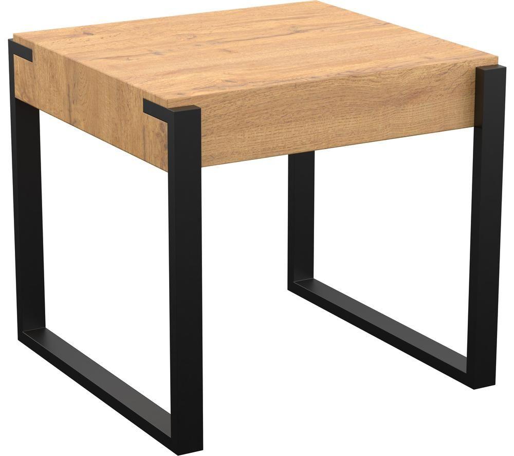 AVF Ridgewood FT50RIDLW Side Table - Light Wood & Black