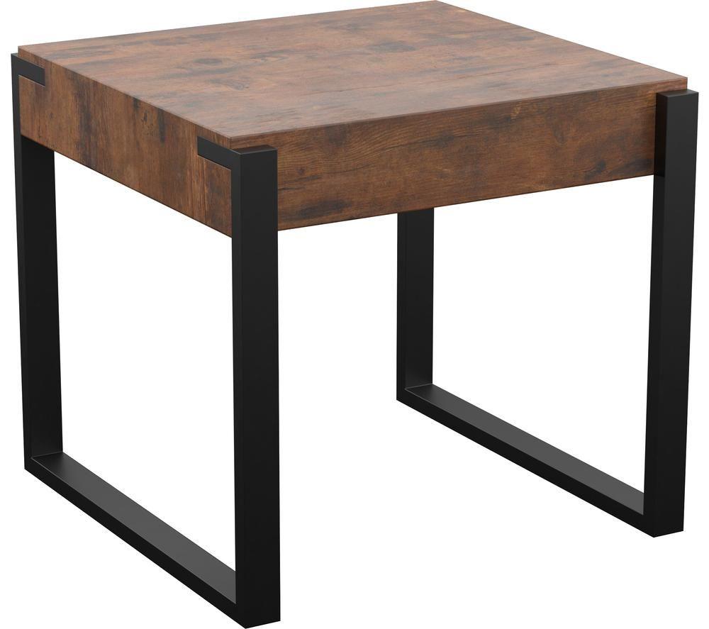 Image of AVF Ridgewood FT50RIDDW Side Table - Dark Wood & Black