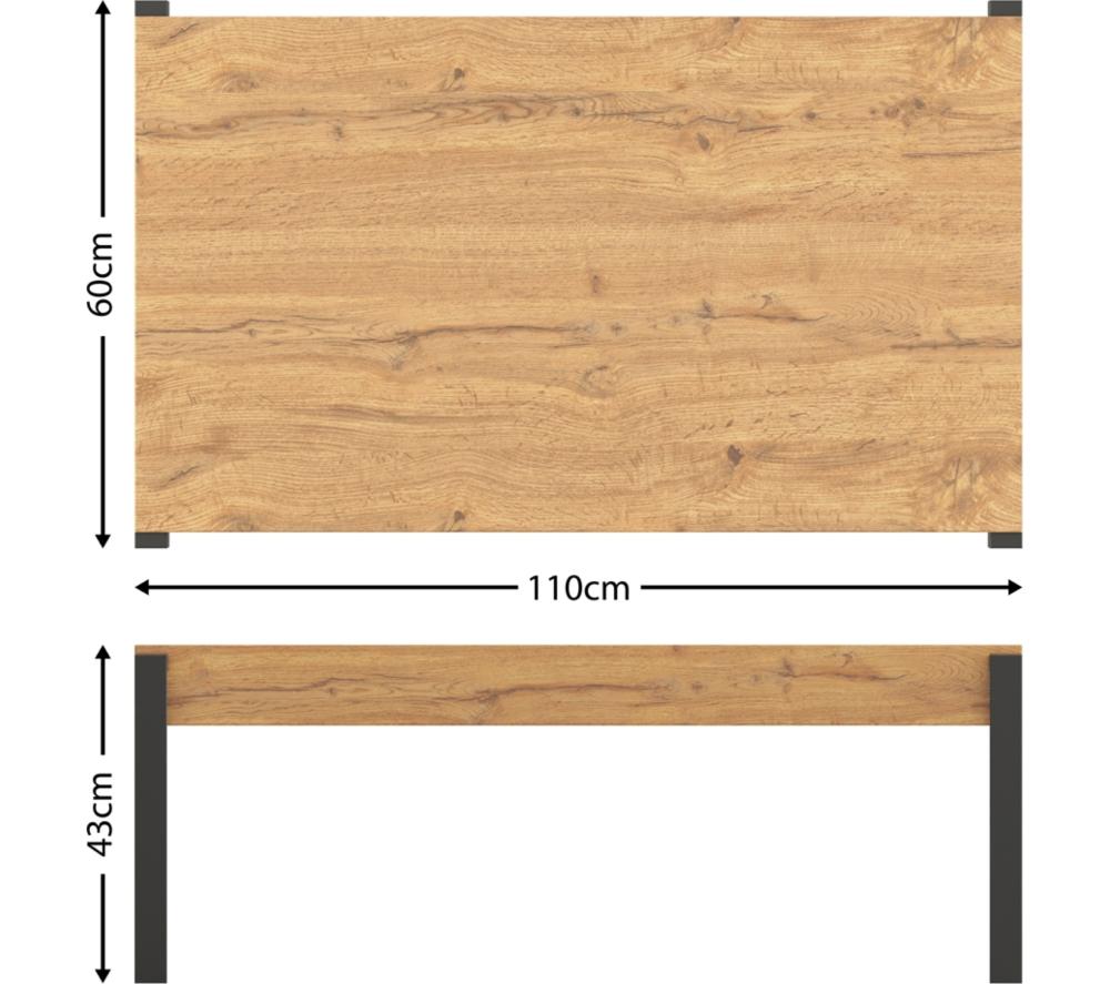AVF Ridgewood FT110RIDLW Coffee Table - Light Wood & Black image number 5 of 5